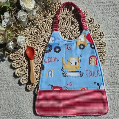 Bavoir élastique motifs camions de chantier